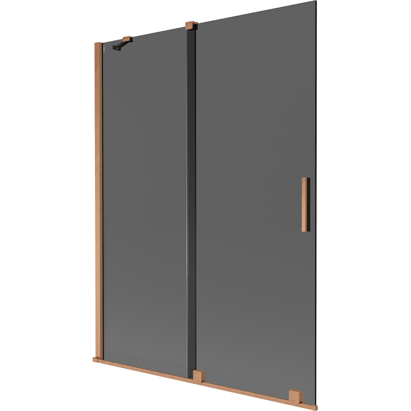 Mexen Velar vonios pertvara 2-dalių stumdomas 130 x 150 cm, grafitas, valcuotas varis - 896-130-000-41-65