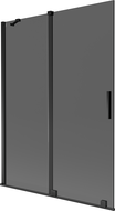 Mexen Velar vonios uždanga 2 durų stumdoma 130 x 150 cm, grafitas, juoda - 896-130-000-41-70