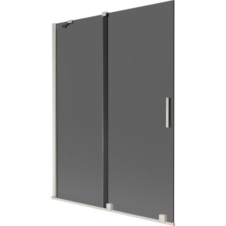 Mexen Velar vonios pertvara, dviejų dalių, stumdomas, 130 x 150 cm, grafitas, šlifuotas nikelis - 896-130-000-41-97