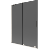 Mexen Velar vonios pertvara, dviejų dalių, stumdomas, 130 x 150 cm, grafitas, šlifuotas nikelis - 896-130-000-41-97