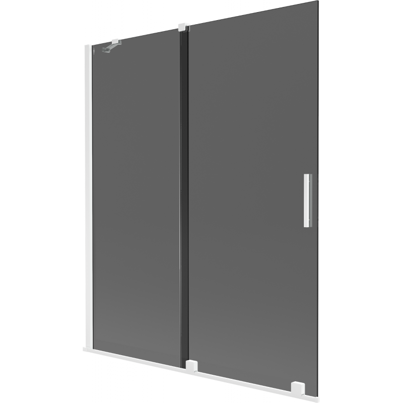 Mexen Velar vonios sienelė, 2 dalių stumdomas, 140 x 150 cm, grafitas, baltas - 896-140-000-41-20