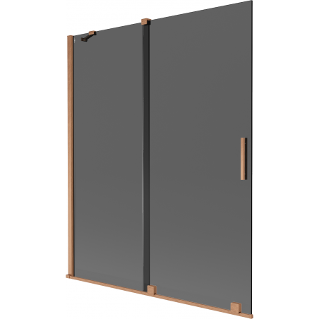 Mexen Velar dviejų dalių 140 x 150 cm stumdomas vonios pertvaras, grafitas, šlifuotas varis - 896-140-000-41-65