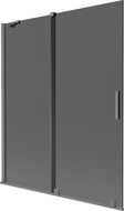 Mexen Velar dviejų dalių slankiojamasis vonios ekranas 140 x 150 cm, grafitas, gun metal - 896-140-000-41-95