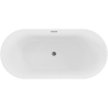Mexen Paola laisvai stovinti rifliuota vonia 150 x 75 cm, balta blizgi, perpylimas gun gray šlifuotas - 52721507500-66