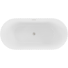 Mexen Paola laisvai pastatoma banguota vonia 150 x 75 cm, blizgi balta, šepetėliu nikeliuotas perpylimas - 52721507500-97
