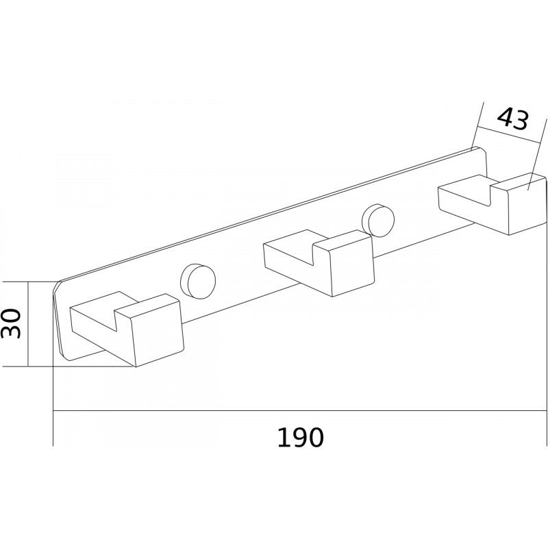 Mexen trigubas rankšluosčių kabliukas, juodas - 709263-70