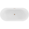 Mexen Paola laisvai stovinti, rifliuota vonia 150 x 75 cm, balta matinė, šlifuotas vario perpylimas - 52721507501-65