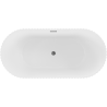 Mexen Paola laisvai stovinti vonia, rifliuota 150 x 75 cm, balta matinė, perdanga gun gray šlifuotas - 52721507501-66