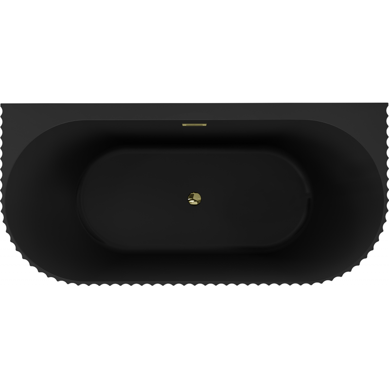 Mexen Sella laisvai pastatoma prie sienos rifliuota vonia 150 x 75 cm, juoda matinė, aukso perpylimas - 52711507571-50