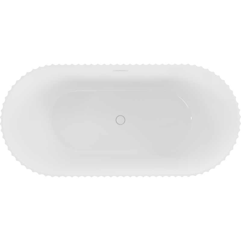 Mexen Paola laisvai pastatoma vonia su grioveliais 170 x 80 cm, balta blizgi, baltas persipylimas - 52721708000-20