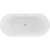 Mexen Paola laisvai stovinti rifliuota vonia 170 x 80 cm, balta blizgi, auksinis matinimas - 52721708000-55