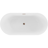 Mexen Paola laisvai stovinti rifliuota vonia 170 x 80 cm, blizgi balta, perpylimas rožinis auksas - 52721708000-60