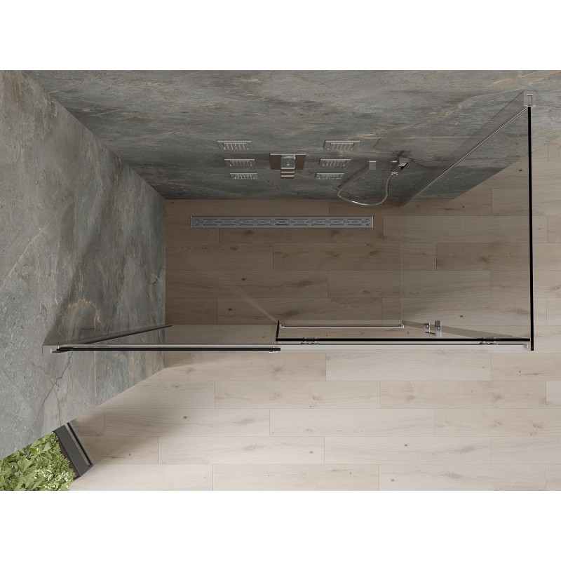 Mexen Omega stiklinė dušo kabina 130 x 70 cm, grafitas, chromas - 825-130-070-01-40