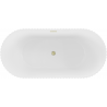 Mexen Paola stacionari rifliuota vonia 170 x 80 cm, balta matinė, perpylimas auksinis šepečiu valytas - 52721708001-55