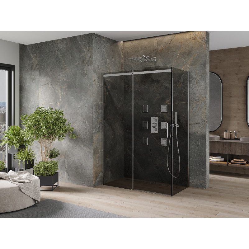 Mexen Omega stiklinė dušo kabina 130 x 70 cm, grafitas, chromas - 825-130-070-01-40