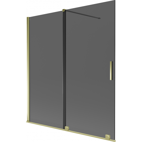 Mexen Velar dviejų dalių stumdomas dušo ekranas 150 x 150 cm, grafitas, auksinė - 896-150-000-41-50