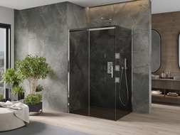 Mexen Omega stumdoma dušo kabina 130 x 80 cm, Grafito, Chromo - 825-130-080-01-40