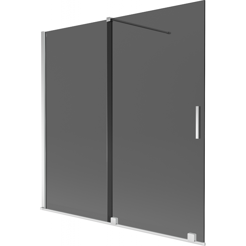 Mexen Velar vonios sienelė 2-jų dalių, stumdomos 160 x 150 cm, grafitas, chromas - 896-160-000-41-01