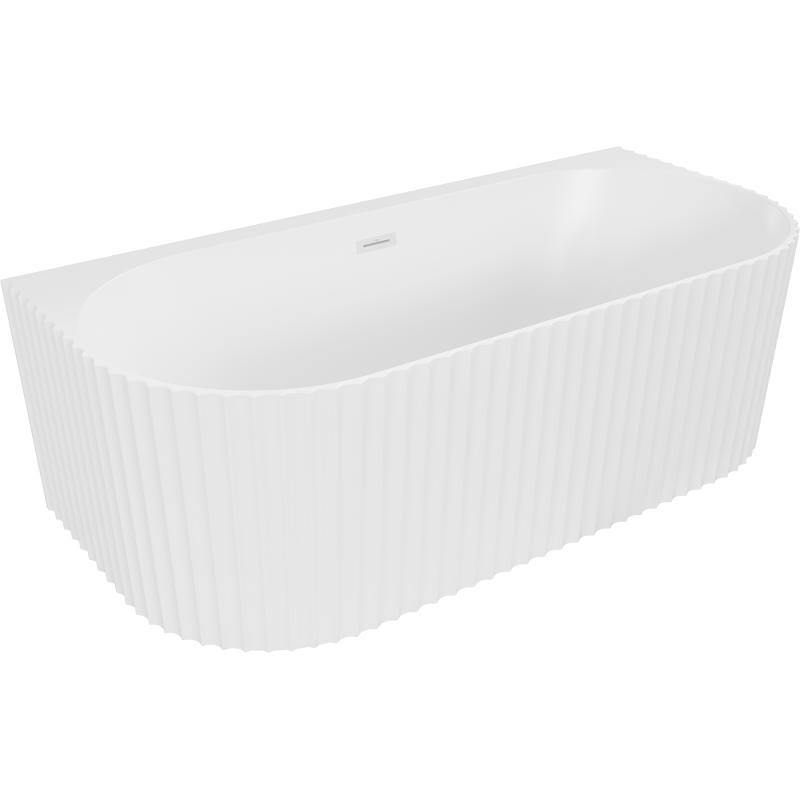 Mexen Sella laisvai pastatoma prisieninė rifliuota vonia 170 x 80 cm, balta matinė, baltas persipylimas - 52711708001-20