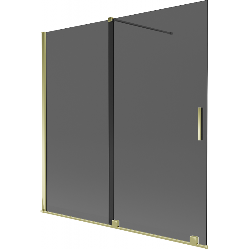 Mexen Velar vonios pertvara 2 dalių stumdomas 160 x 150 cm, grafitas, auksinis - 896-160-000-41-50