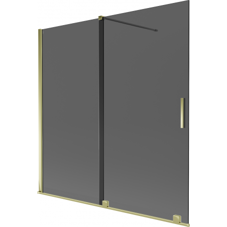 Mexen Velar vonios pertvara 2 dalių stumdomas 160 x 150 cm, grafitas, auksinis - 896-160-000-41-50