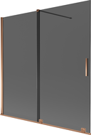 Mexen Velar dušo vonių ekranas, dviejų dalių stumdomas 160 x 150 cm, grafitas, rožinis auksas - 896-160-000-41-60