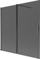 Mexen Velar dviejų varčių stumdomos dušo durys 160 x 150 cm, grafito, šepečiuoto pistoletų pilkumo - 896-160-000-41-66