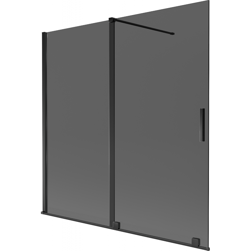 Mexen Velar dviejų durų stumdomas vonios ekranas 160 x 150 cm, grafitas, juodas - 896-160-000-41-70