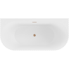 Mexen Sella laisvai stovinti sienai šalia rifliuota vonia 170 x 80 cm, balta matinė, varinė šlifuota - 52711708001-65