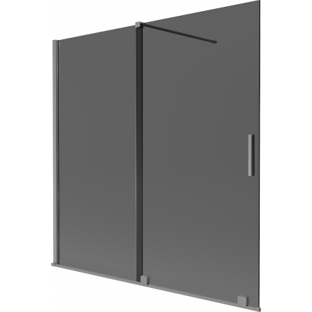 Mexen Velar dviejų dalių slankioji vonios pertvara 160 x 150 cm, grafitas, gunmetal - 896-160-000-41-95