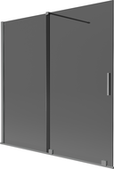 Mexen Velar dviejų dalių stumdomas vonios ekranas 160 x 150 cm, grafitas, ginklo metalas - 896-160-000-41-95