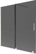 Mexen Velar vonios ekranas su dviem stumdomomis durimis 160 x 150 cm, grafitas, šlifuotas nikelis - 896-160-000-41-97