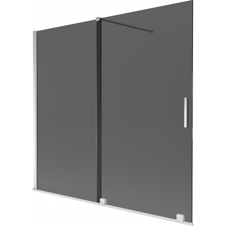 Mexen Velar 2-jų dalių stumdomas vonios ekranas 170 x 150 cm, grafitas, chromas - 896-170-000-41-01