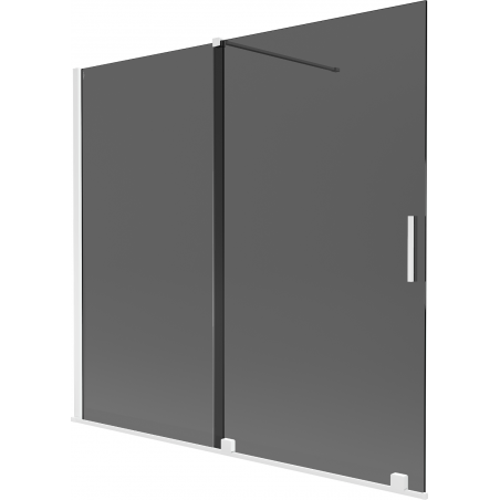 Mexen Velar dviejų dalių stumdomas vonios ekranas 170 x 150 cm, grafitas, balta - 896-170-000-41-20