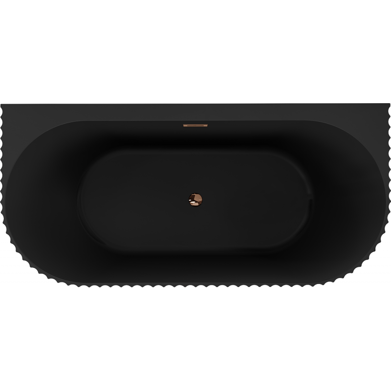 Mexen Sella laisvai stovinti vonia su plaunomis briaunomis, 170 x 80 cm, juoda matine, persilų auksas - 52711708071-60