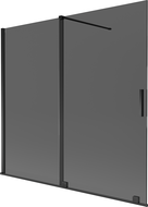 Mexen Velar 2-dalių vonios ekranas 170 x 150 cm, grafitas, juoda - 896-170-000-41-70