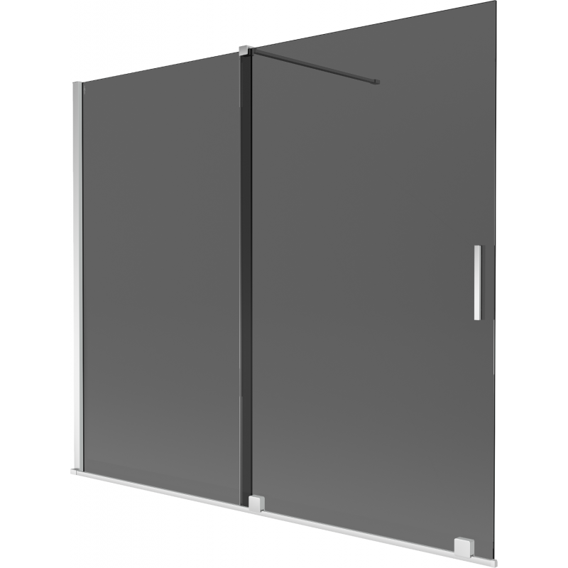 Mexen Velar vonios sienelė su dviem slankiojančiomis durelėmis 180 x 150 cm, grafito, chromas - 896-180-000-41-01
