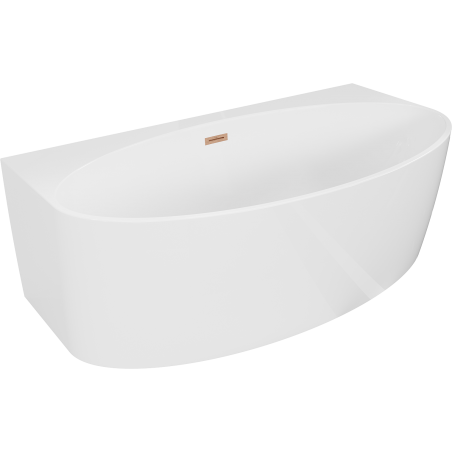Mexen Bruna pastatoma vonia prie sienos 150 x 82 cm, blizgi balta, šlifuota vario perpildymo anga - 52731508200-65