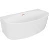 Mexen Bruna pastatoma vonia prie sienos 150 x 82 cm, blizgi balta, šlifuota vario perpildymo anga - 52731508200-65