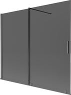 Mexen Velar dviejų sekcijų dušo ekranas, išplėstinis 180 x 150 cm, grafito, šlifuoto ginklo pilkumo - 896-180-000-41-66