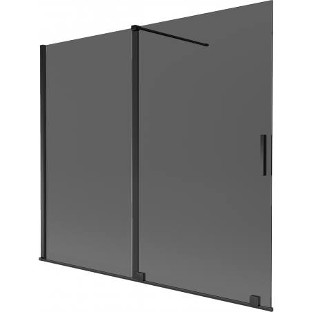 Mexen Velar vonios pertvara, dviejų dalių, slankiojanti, 180 x 150 cm, grafitas, juoda - 896-180-000-41-70