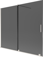 Mexen Velar vonios kambario stumdomas dušo užuolaida, 2 sparnai, 180 x 150 cm, grafitas, šlifuotas nikelis - 896-180-000-41-97