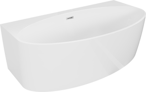 Mexen Bruna laisvai stovinti vonia prie sienos 170 x 88 cm, balta blizgi, chromuota perpylimo anga - 52731708800-01