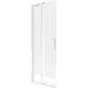 Mexen Velar dviejų dalių slankiąsias vonios duris 70 x 150 cm, matinės, baltos - 896-070-000-31-20