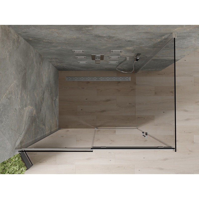 Mexen Omega slankiojanti dušo kabina 140 x 100 cm, grafitas, chromas - 825-140-100-01-40