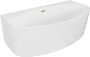 Mexen Bruna laisvai stovinti prie sienos vonia 170 x 88 cm, balta blizgi, nutekėjimas šlifuotas varis - 52731708800-65
