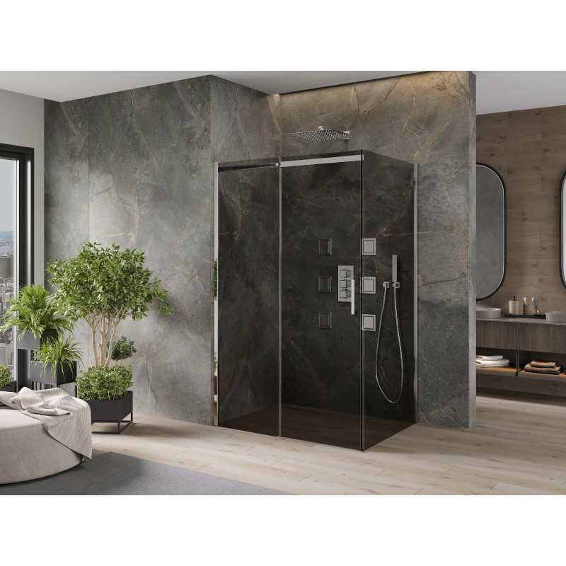 Mexen Omega slankiojanti dušo kabina 140 x 100 cm, grafitas, chromas - 825-140-100-01-40