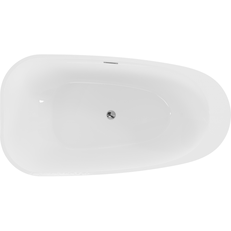 Mexen Giada laisvai pastatoma vonia 170 x 90 cm, balta blizgi, chromuotas perpylimas - 52741709000-01