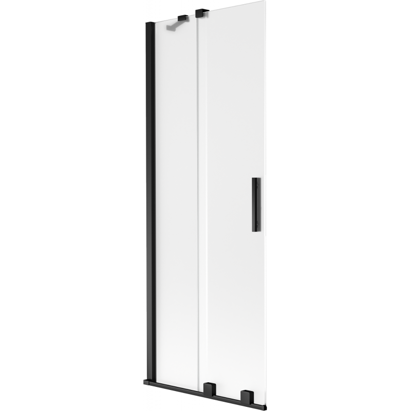 Mexen Velar dviejų dalių vonios pertvara, slankiojanti 75 x 150 cm, matinė, juoda - 896-075-000-31-70
