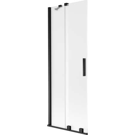 Mexen Velar dviejų dalių vonios pertvara, slankiojanti 75 x 150 cm, matinė, juoda - 896-075-000-31-70